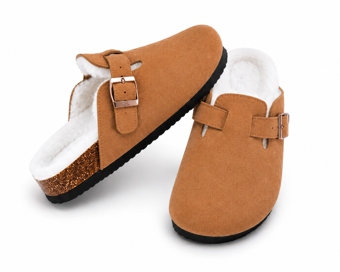 Fur-lined Suede Clogs by Harper & Coast