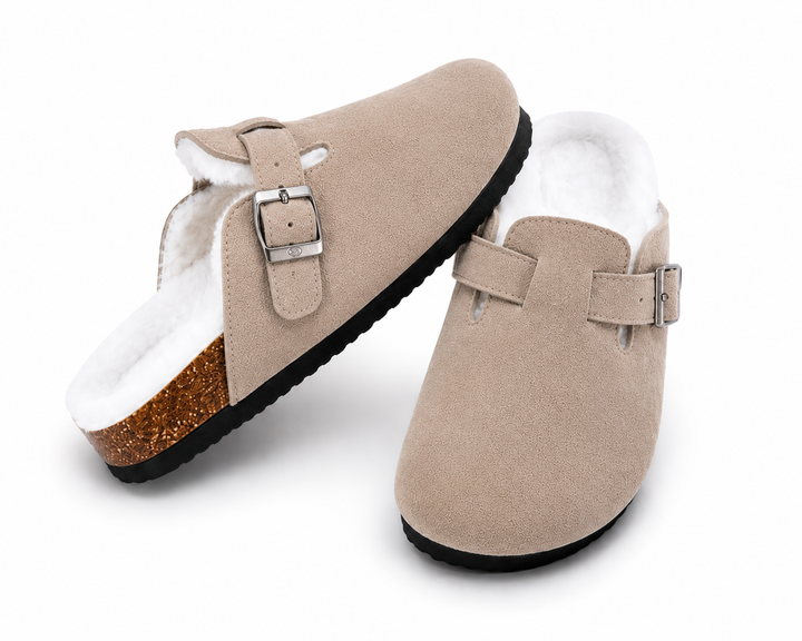 Fur-lined Suede Clogs by Harper & Coast