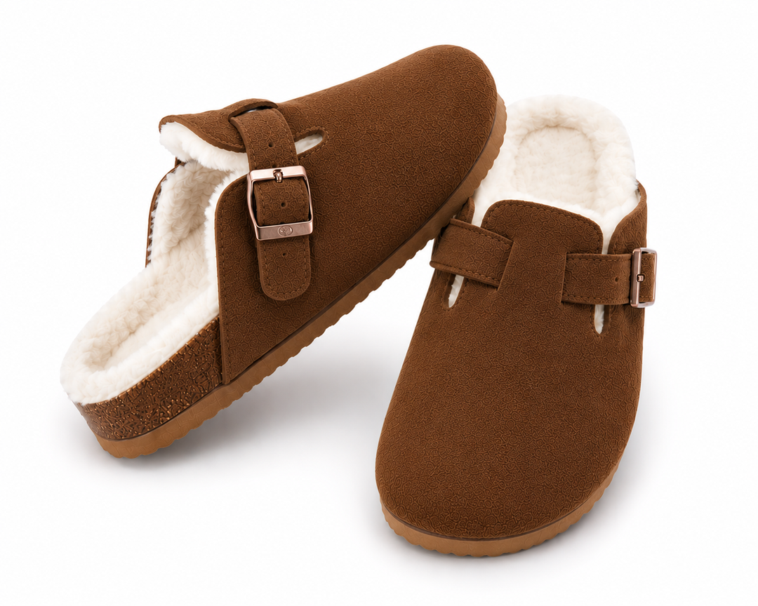 Fur-lined Suede Clogs by Harper & Coast