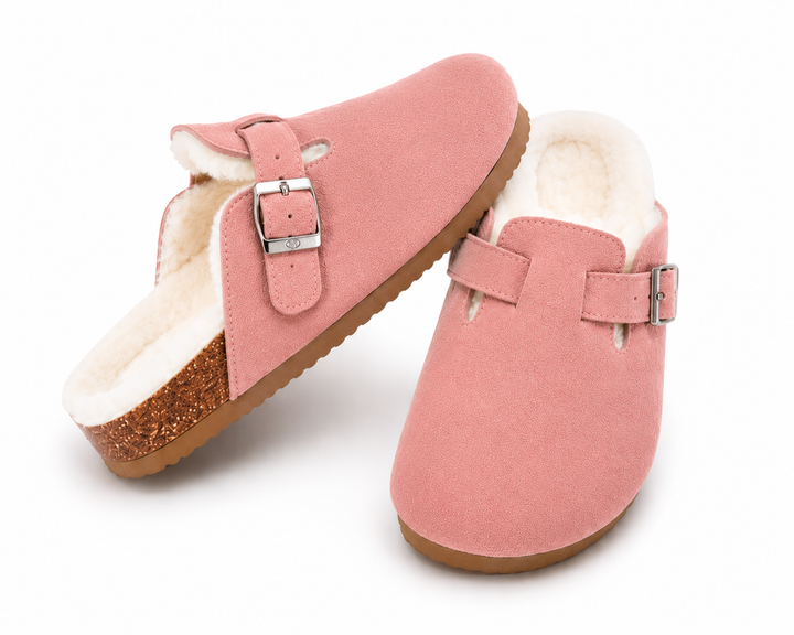 Fur-lined Suede Clogs by Harper & Coast