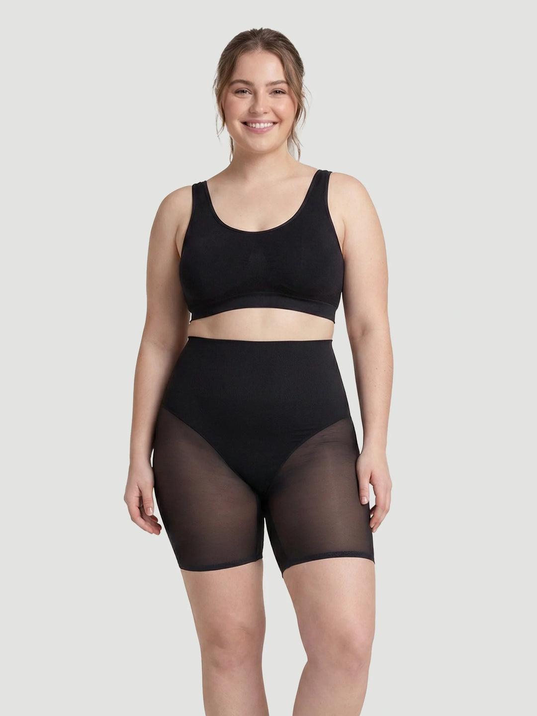 High Waisted Mesh Shaping Shorts